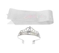 OUNONA 1 juego Sash y Tiara de Cumpleaños para Princesa Accesorios de Cumpleaños con Coronas Coloridas y Brillantes para Celebraciones de Niñas y Mujeres