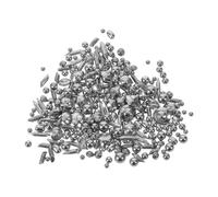 OUNONA 1 libra de granalla de acero inoxidable para pulidora de rocas - Formas de metales mixtos plateados, perlas de acabado y pulido para joyería, latón, desbarbado y limpieza de metales.