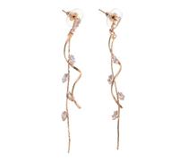 OUNONA 1 par de pendientes colgantes con borlas: pendientes colgantes lineales, joyas brillantes para atuendos formales, bodas y fiestas.