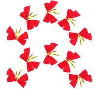 OUNONA 10 Cintas Navideñas de Terciopelo Rojo para Adorno de Árbol, Adornos Navideños para Boutique y Manualidades DIY, Cintas Decorativas de 5 Cm
