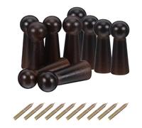 OUNONA 10 Ganchos de Pared de Madera Maciza sin Terminar, 5 Cm Tornillos M4, Gancho Tipo Shaker para Colgar Ropa, Sombreros y Toallas, Adecuado para Baño y Armario, Instalación DIY