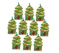 OUNONA 10 Piezas Cajas de Obsequio Navideñas Cajas de Dulces de Navidad para Fiestas de Cartón para Envolver Dulces