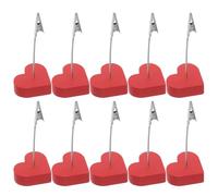 OUNONA 10 Unidades Soportes para Tarjetas con Pinza y Base de Madera Porta Fotos y Notas para Decoración Romántica de San Valentín Clips para Cartas y Tarjeteros de Negocios