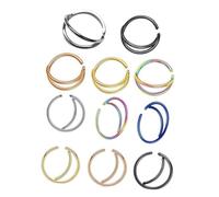 OUNONA 11piezas Anillos De Nariz De Luna De Acero Inoxidable Pinzas De Nariz De Moda Para Mujer Obsequio De Joyería Para Diario