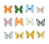 OUNONA 12 figuras realistas de mariposas - Figuras de acción de mariposas de plástico multicolor para niños, juguetes educativos de ciencia, decoración de pared para fiestas, varios estilos.
