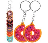 OUNONA 12 Llaveros de Donut Decorativos de Pvc Diseño de Dona, Forma Chic y Color Varios, Ideales para Colgar en Bolsas y Fiestas de Thanks Giving