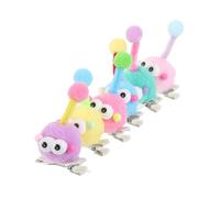 OUNONA 12 Piezas Clips de Pelo Niña Mini Divertidos con Pompones Peludos Colores Dulces y Ojos de Dibujos Animados Broches Pequeños para Fijación Segura Niñas para Escuela y Fiesta