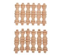 OUNONA 12 Piezas Columnas de Madera Maciza Talladas Mano Pilares Decorativos Rústicos Europeo para Muebles para Armarios de Vino Bar y Decoración de Salón