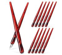 OUNONA 12 Piezas Plumas de Inmersión para Dibujar Mango de Madera, Soporte Portátil para Caligrafía y Dibujo, Adecuado para Artistas y Viajes, Fácil de Desmontar y Usar