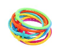 OUNONA 12 pulseras de silicona con cruz - Pulseras religiosas católicas con cruz de colores para unisex - Accesorios inspiradores de fe en Jesús para culto y festival. Regalo.