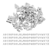 OUNONA 130 Cuentas de Letras de Gemas de Imitación para Hacer Pulseras y Collares, Accesorio de Metal Plateado, Brillante y Resistente para Manualidades Decorativas