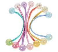 OUNONA 14 Piezas Coleteros Decorativos para Niñas de de Pelo con Bolas Sujetadores Elásticos para Coletas Accesorios Coloridos para Cumpleaños y Fiestas