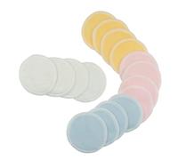 OUNONA 16 piezas Paquete de Almohadillas Desmaquillantes Reutilizables de de Bambú Colores Azul Rosa Amarillo con Bolsa de Lavado para Limpiar Maquillaje Facial y Cuidado