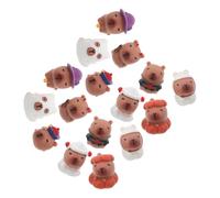 OUNONA 16piezas Adornos De Carpincho para Halloween Figuras De Resina Pequeñas Mini Estatuas De Animales para Decoración del Hogar Accesorios para Jardines De Hadas