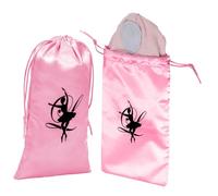 OUNONA 2 Bolsas de Satén para Zapatos de Ballet, Lavables y Reutilizables, Cordón, Compactas, para Guardar Zapatillas de Baile, 2 Piezas