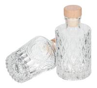 OUNONA 2 Botellas Reutilizables de Vidrio Transparente Clásicas, Pequeñas y Selladas, Frascos Delicados para Licor o Vino en Pack de 2 Piezas