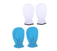 OUNONA 2 Guantes Exfoliantes de Cera Reutilizables y Lavables para Parafina Mitones Térmicos Portátiles para Cuidado de Manos y Pies para Spa y Masaje de Azul y Blanco