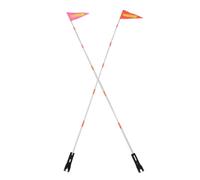 OUNONA 2 Juegos de Banderas de Seguridad para Bicicleta con mástiles - Banderas Triangulares para Bicicleta de Alta Visibilidad y Resistentes al desgarro - Impermeables y Resistentes a los Rayos UV