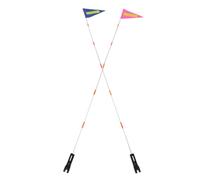 OUNONA 2 Juegos de Banderas de Seguridad para Bicicleta con mástiles - Banderas Triangulares para Bicicleta de Alta Visibilidad y Resistentes a desgarros - Impermeables y Resistentes a los Rayos UV