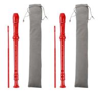 OUNONA 2 juegos de flautas dulces estilo alemán, flautas dulces soprano de 8 agujeros con varilla de limpieza y bolsa de transporte, instrumentos musicales elementales para niños, principiantes y