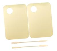 OUNONA 2 juegos Paletas Acrílicas para Maquillaje con Espátulas y Portátiles para Base y Pigmentos Herramienta Profesional para de Maquillaje y Uñas