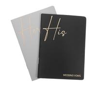 OUNONA 2 libretas de votos para él y para Ella - Cuadernos para juramentos de Ceremonia Nupcial - Libros para oficiantes de 50 páginas - Libro de discursos para la Fiesta Nupcial - Elementos