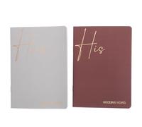 OUNONA 2 libretas de votos para él y para Ella - Cuadernos para juramentos de Ceremonia Nupcial - Libros para oficiantes de 50 páginas - Libro de discursos para la Fiesta Nupcial - Elementos