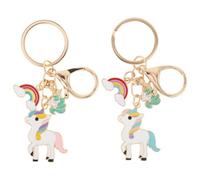 OUNONA 2 llaveros de unicornio - Lindos llaveros arcoíris para niñas - Recuerdos de fiesta de unicornio para cumpleaños, baby shower, premios para el aula, regalos de incentivo para estudiantes