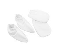 OUNONA 2 pares Guantes de Parafina para Manos y Pies Aislantes Térmico Spa Blancos Manoplas Terapéuticas Reutilizables para Hidratación y Cuidado de Piel Seca