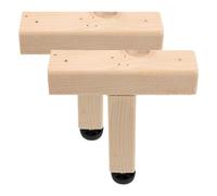 OUNONA 2 patas de soporte de madera para armazón de cama: altura ajustable de 0,4 a 0,8 pulgadas, patas de soporte de refuerzo para listones de cama, repuesto para muebles.