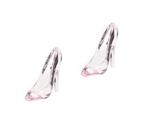 OUNONA 2 Piezas Adornos De Zapatillas De Cristal Nupcial Figura De Zapato Mesa Princesa Zapatilla Estatua Estatuilla De Zapato De Tacón Alto Dama De Honor Rosa Acrílico