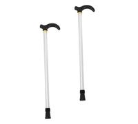 OUNONA 2 Piezas Bastón Plegable Ajustable de Aluminio para Senderismo Secciones con Antideslizante para Ancianos y Uso Interior y Exterior Color Plata de Unidades