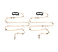 OUNONA 2 Piezas Cadena de Pelo Dorada Forma de Espiga de Trigo Vintage, Accesorio Francés Elegante para Fiestas y Recogidos, Clip Metálico Fácil y Seguro para Mujer