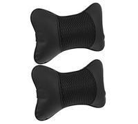 OUNONA 2 Piezas Cervicales para Coche Soporte de Cuello Cojín de Viaje para Conductor y Pasajeros Diseño Clásico Negro para Presión y la Largas Distancias