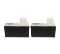 OUNONA 2 Piezas de Repuesto de Patas de Madera para sofá - Patas de Muebles en Forma de L para sofá seccional - Pies de Esquina Cuadrados de 5.7" x 3" para Cama, cómoda y Armario