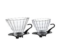 OUNONA 2 Piezas Filtros de Café de Vidrio Reutilizables con Diseño de Raya Embudo de Café para Hogar para Preparar