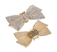 OUNONA 2 Piezas Hebilla de Zapato Lazo Brillante de Imitación de Diamante Clips para Accesorios de Zapatos Decoración de Boda para Mujer