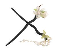 OUNONA 2 Piezas Horquillas Chinas Artesanales con Flores y Borlas Palillos de Madera Resistentes para Peinados Hanfu Culturales Accesorios Vintage Asiáticos para Mujer y Niñas