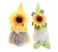 OUNONA 2 Piezas Muñecos de de Adorables Decoración de Faceless con Diseño de Girasol para Hogar y Oficina Figuras Miniaturas de Verano y Primavera