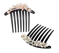 OUNONA 2 piezas Peine de Novia con Perlas y Rhinestones Accesorios para Cabello Nupcial Tocado Elegante para Bodas y Compromisos Adorno de Pelo con Diseño Floral Pavo Real