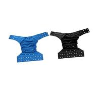 OUNONA 2 piezas Reutilizables para Adultos con Doble Botón Ajustable Ropa Interior Anti-fugas Transpirable y Lavable para Personas Mayores Paquete de Unidades Negro y Azul