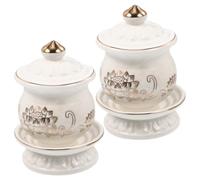 OUNONA 2 Piezas Taza de Cerámica Color Marfil Diseño de Flor de Loto para Ofrendas Budistas, Esencial para Ceremonias y Adorno Elegante de Altar