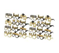 OUNONA 2 Series Gafas De Decoración De Fiesta Lente Novedad Conformado Gafas Redondas -gafas Ligeras Gafas Ligeras Mujer Elegante Delirio Papel 12 Piezas*2