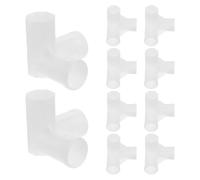 OUNONA 20 Piezas Conector para Perchero, Conector de Hebilla de Armario, Acoplamiento en T de 3 Vías, Plástico Blanco, Diámetro Interior 16mm, para Armario y Zapatero, Montaje