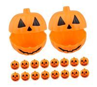 OUNONA 20piezas Cajas de Dulces Decorativas Forma de Calabaza Contenedores de Plástico para Golosinas Recuerdos de Fiesta de Halloween Soporte de Obsequio para Día de Acción de Gracias