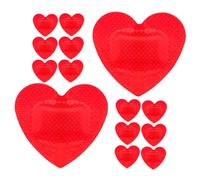OUNONA 20piezas Vendajes Forma De Corazón Parches Transpirables Para Vendas Pequeñas Dibujos Animados Unidades Para Heridas De Juguete