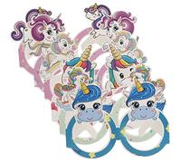 OUNONA 24 Pares Gafas de Fiesta de Cumpleaños Temáticas de Unicornio de Accesorios para Decoraciones de Cumpleaños Fiestas Infantiles