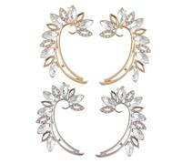 OUNONA 2pares Pendientes De Borlas Perforar Joyas Creativas Para Mujer Puños Para Orejas De Moda Decoraciones Para Orejas De Fiesta Clip Para Hueso De