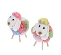OUNONA 2piezas Adorable Sheep Wool Felt Figurines Cute Desktop Decoration for Home and Kids