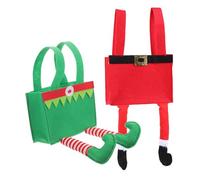 OUNONA 2piezas Bolsas de Dulces para Navidad Reutilizables Asas para Dulces Navideños Recuerdos de Fiesta y Regalos de Elfos Paquete